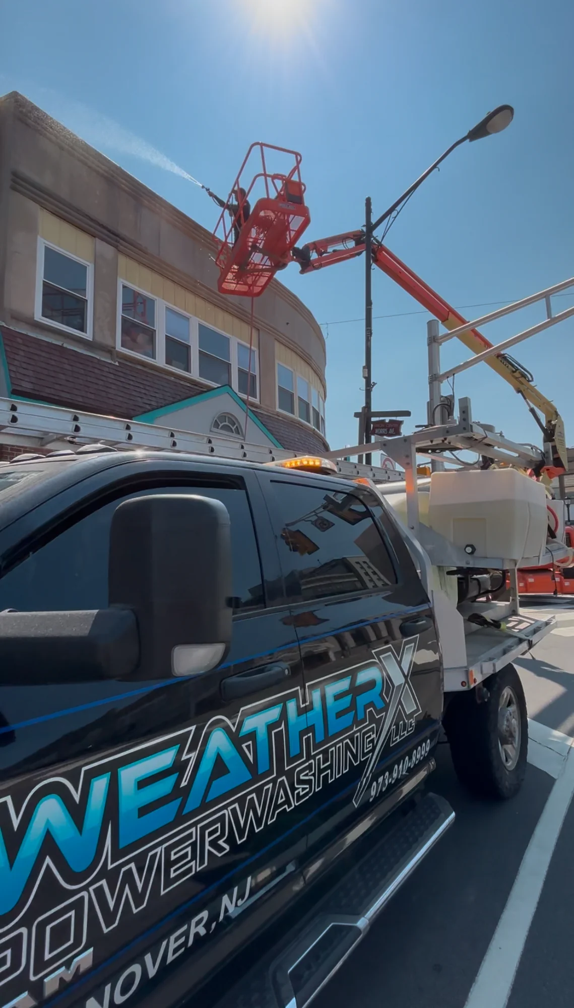 WeatherX trucks on-site at a Northern New Jersey home